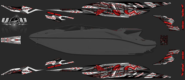 Speedster boat graphics BWR