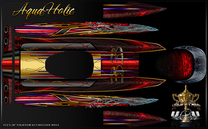 Aquaholic Fightercat rc boat graphics