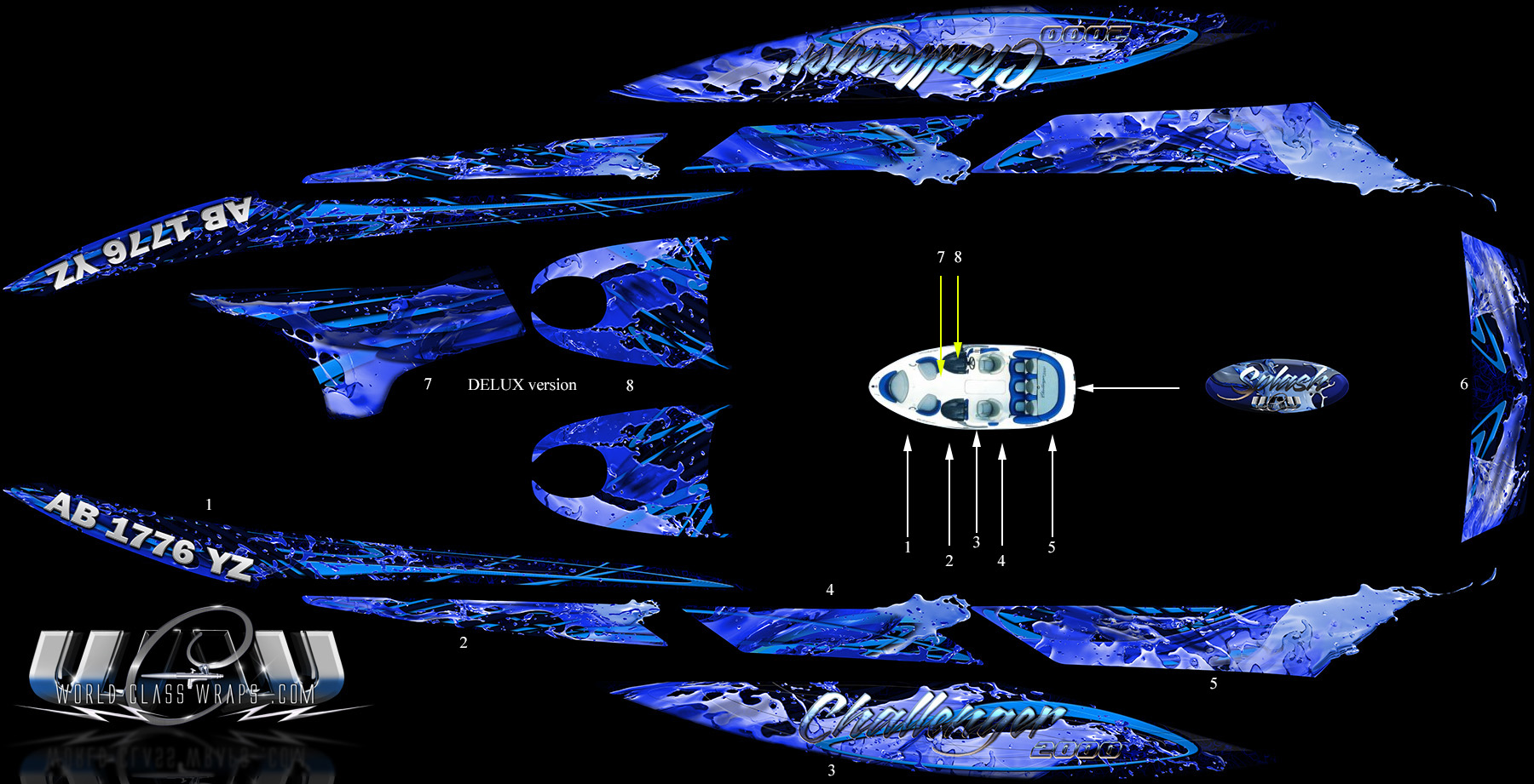Splash graphics Challenger 2000 boat