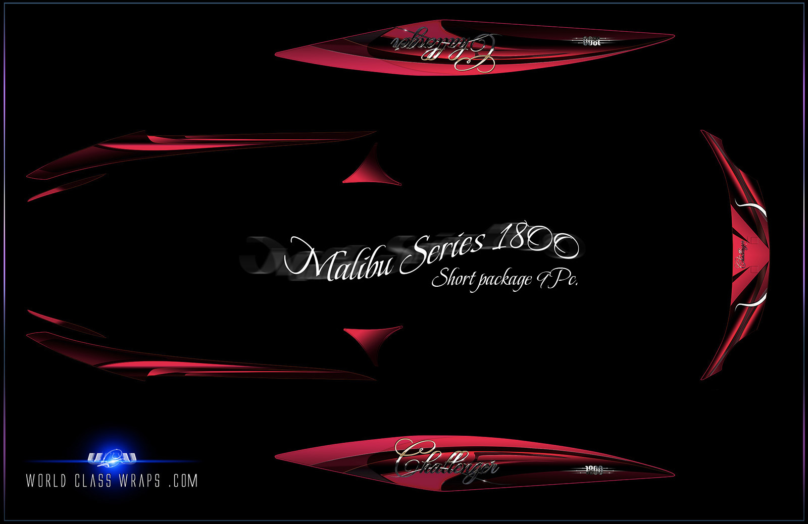 malibu maroon challenger 1800 boat graphics