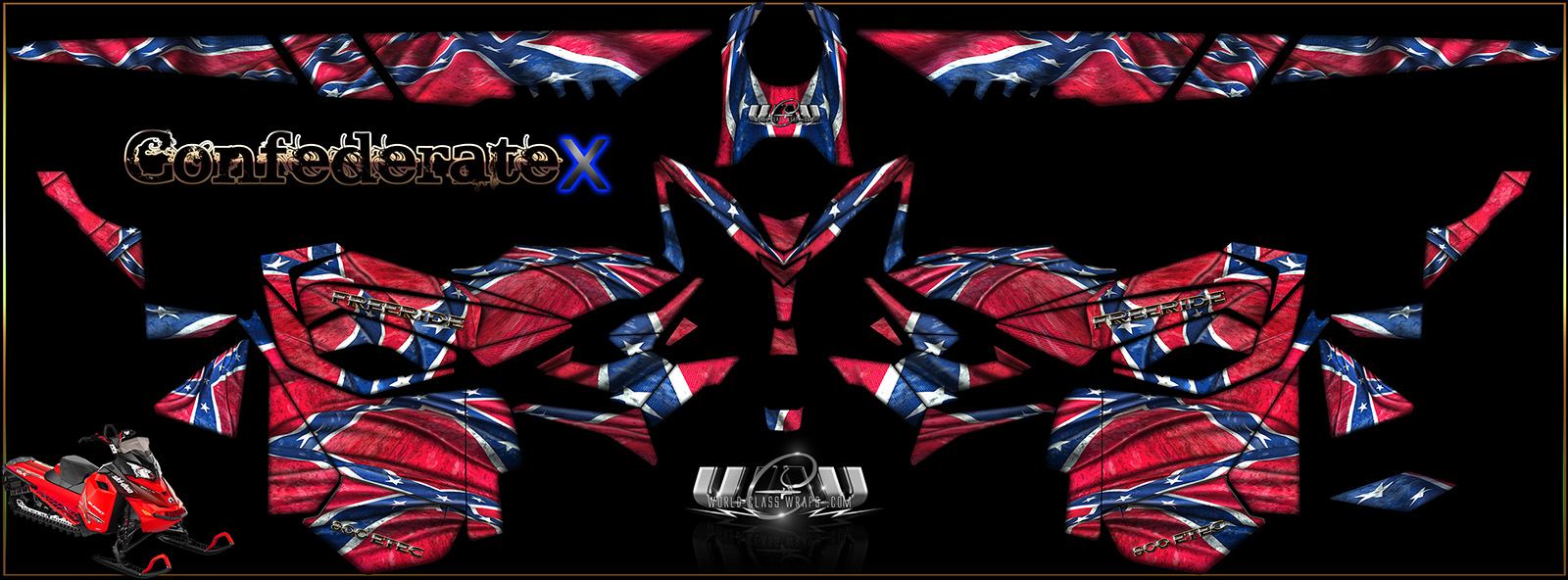 confederate skidoo sled wrap xm xs renegade