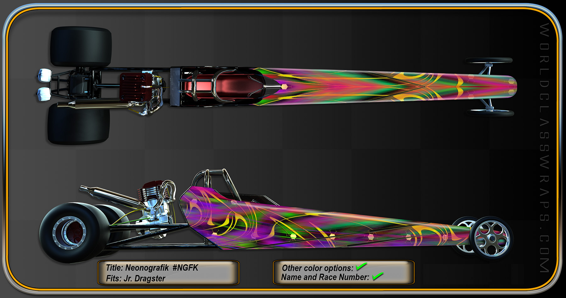 NEONOGRAFIK CUSTOM JR DRAGSTER GRAPHICS WRAP