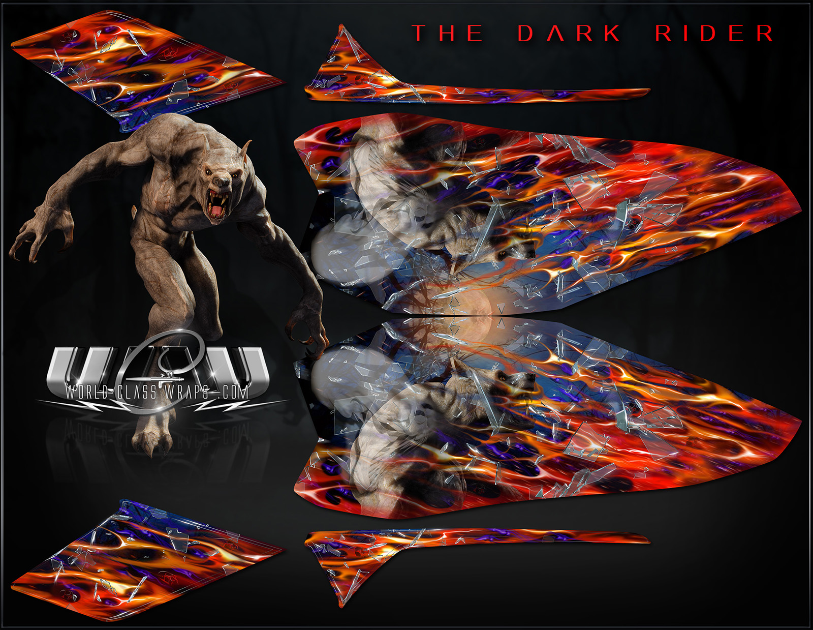 SKIDOO SNOWHAWK DARK RIDER GRAPHICS