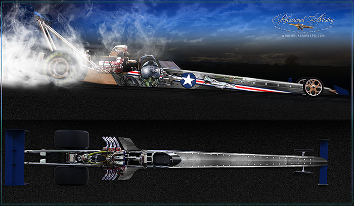 Jet Pilot dragster graphics wrap