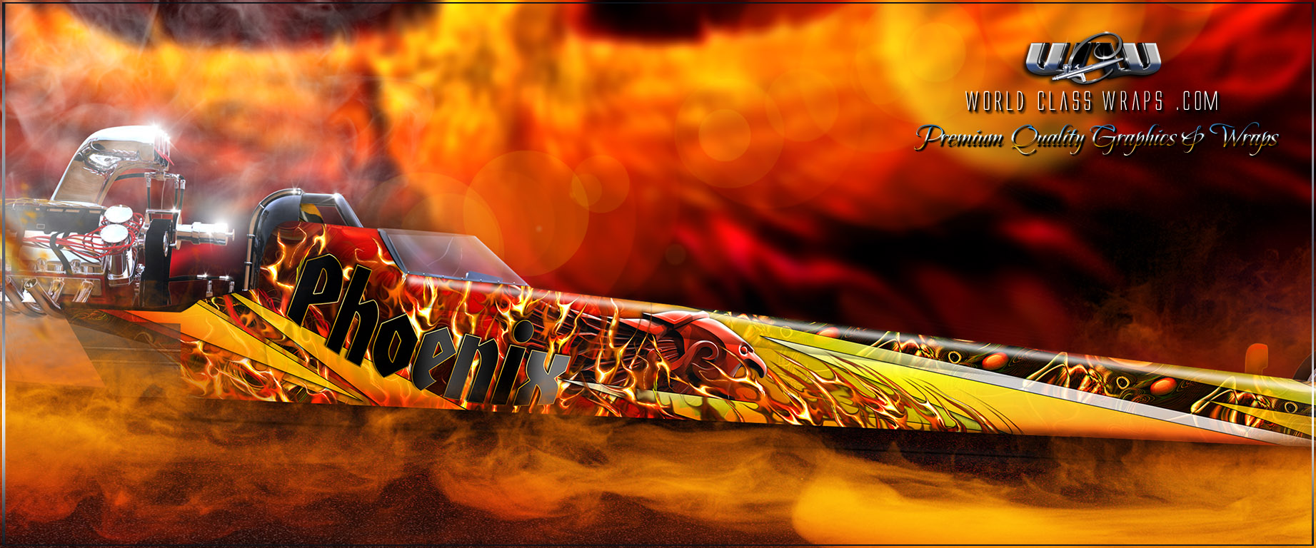 Phoenix dragster graphics wrap design