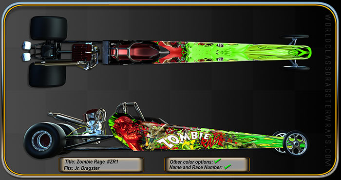 Zombie Rage jr dragster wrap