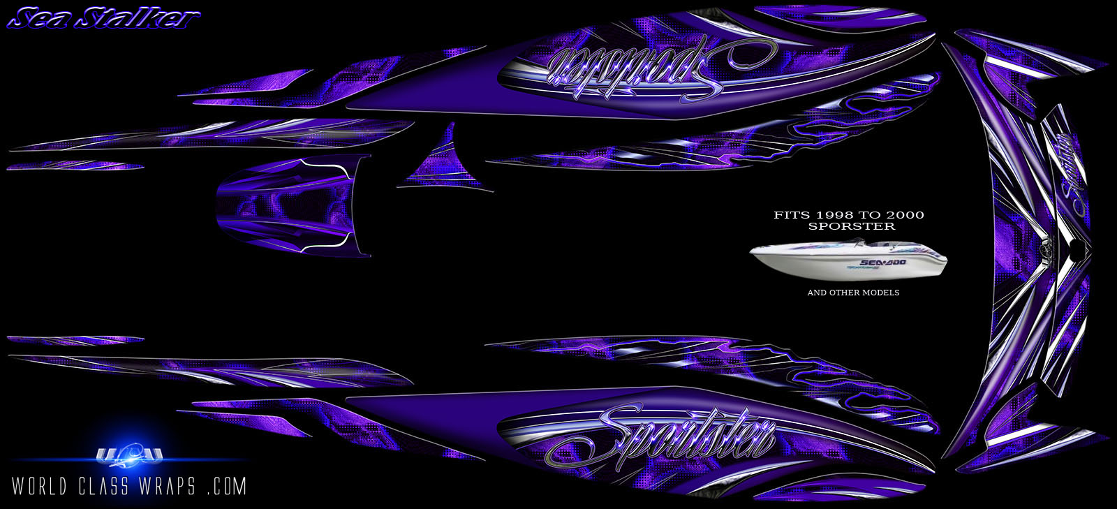 SEA STALKER SEADOO SPORTSTER 1800 JET BOAT GRAPHICS