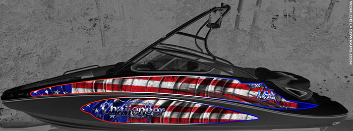 USA FLAG BOAT WRAP