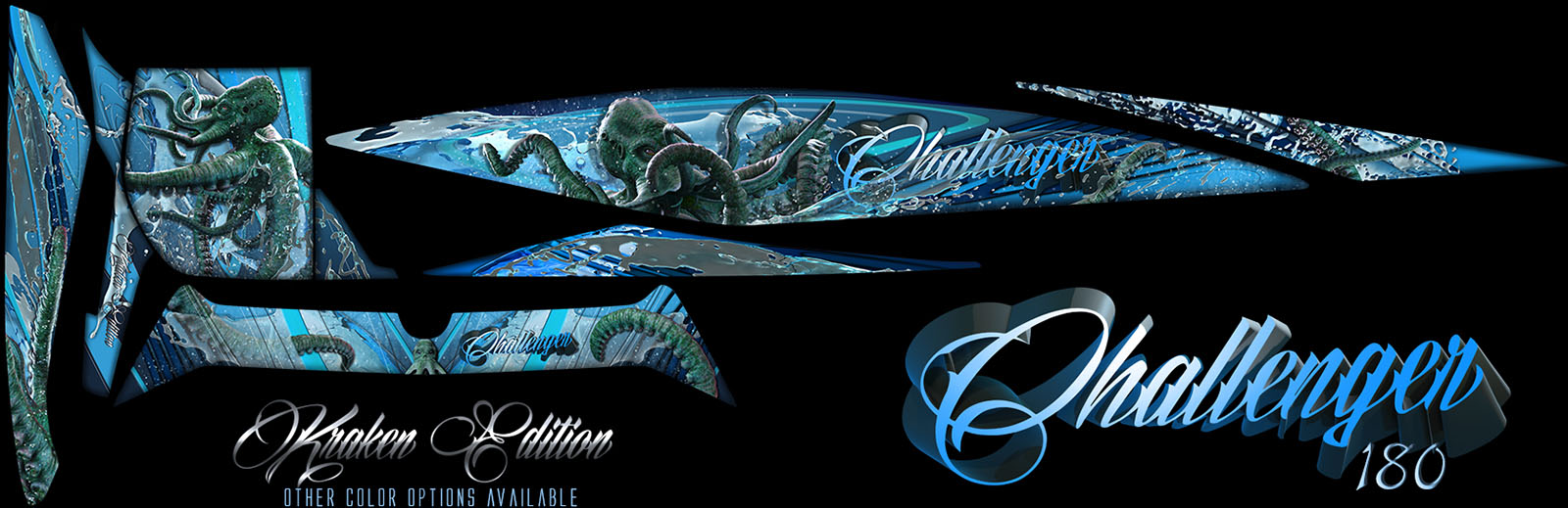 kraken challenger 180 boat wrap