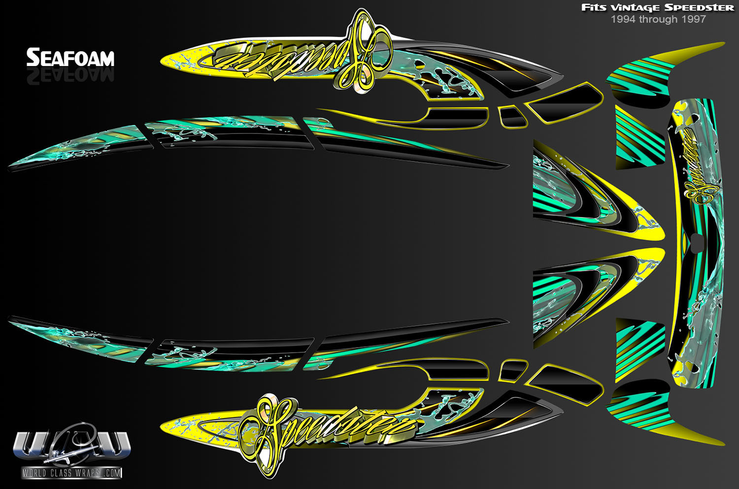 Seafoam seadoo Speedtser boat wrap