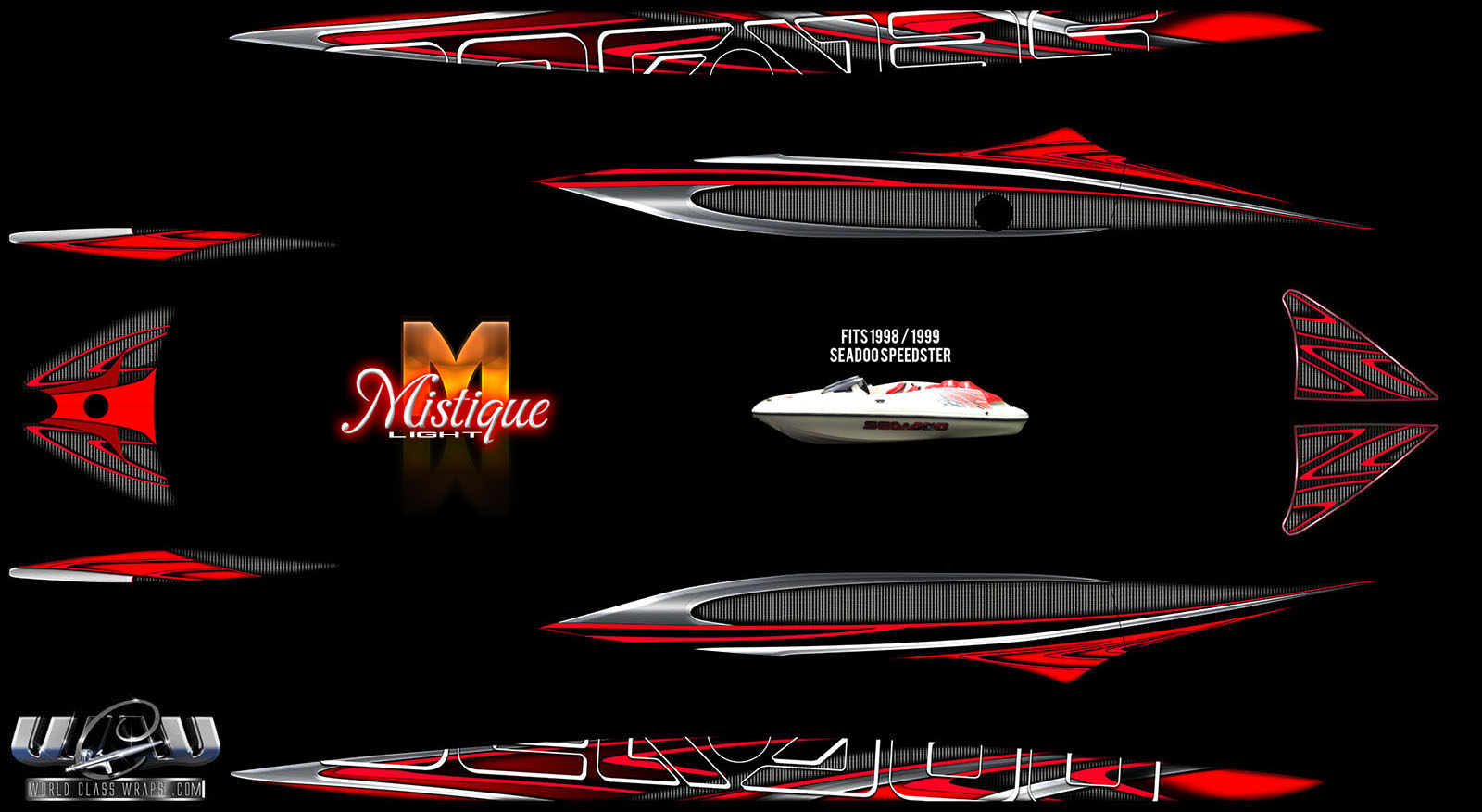 MYSTIQUE RED LIGHT SEADOO SPEEDTSER