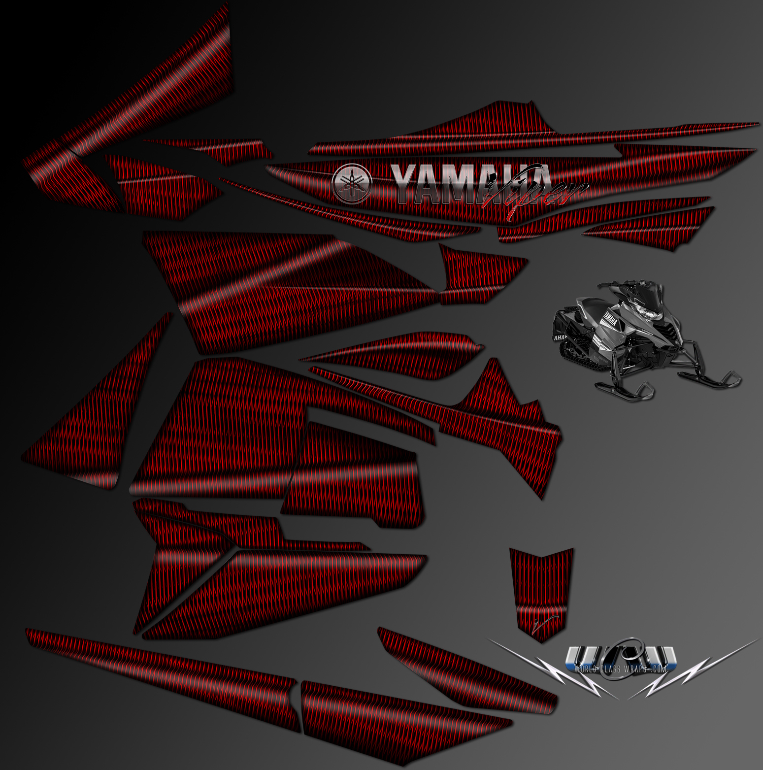 yamaha-snowmobile-wrap-RED-color