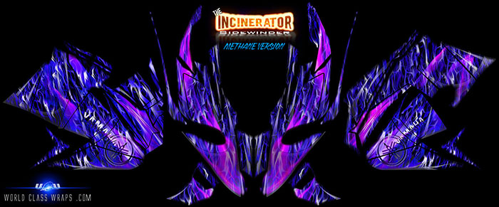 Incinerator Methane - sled wrap for Yamaha Sidewinder snowmobile