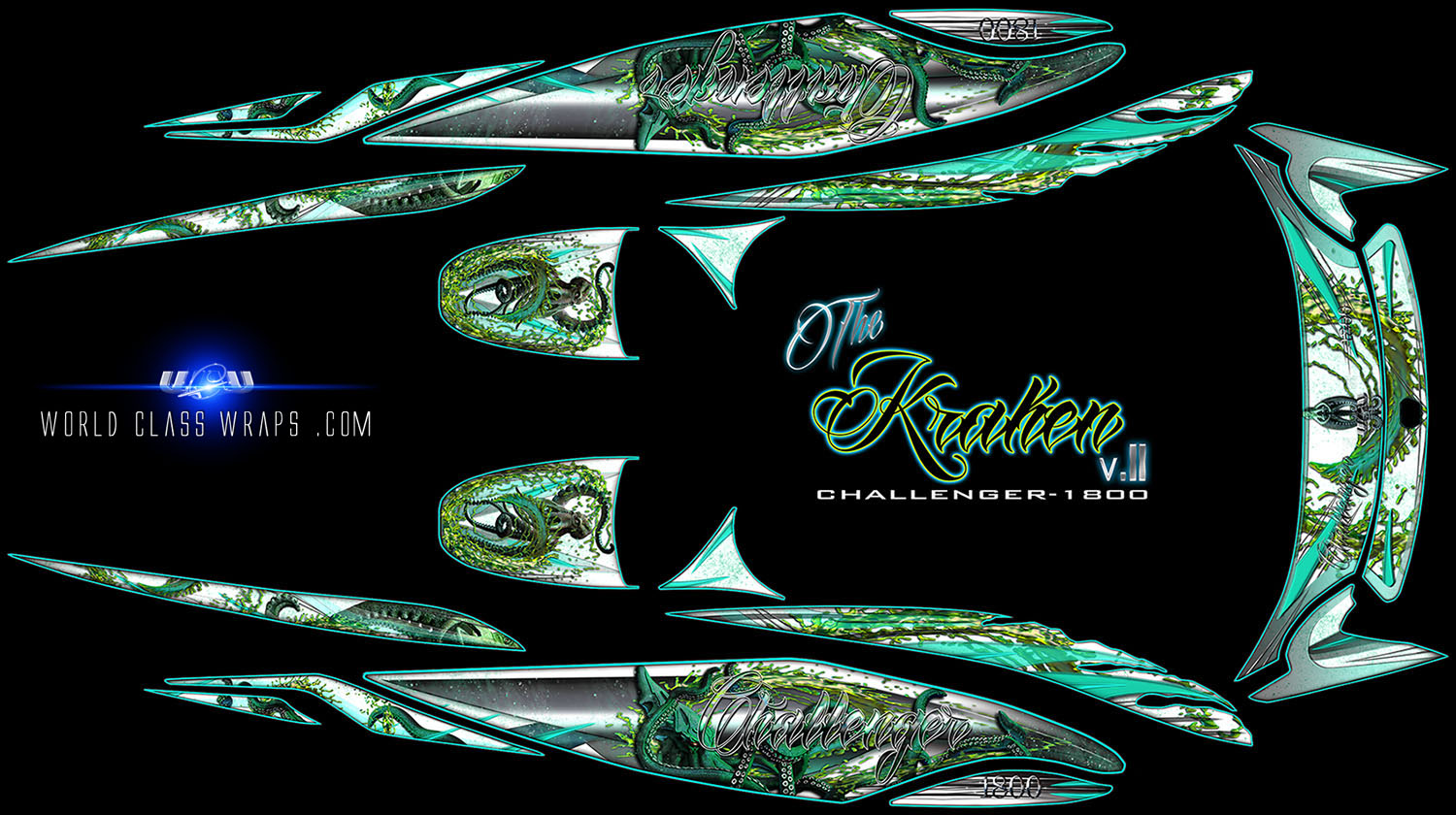 Seadoo Challenger Kraken Boat Wrap